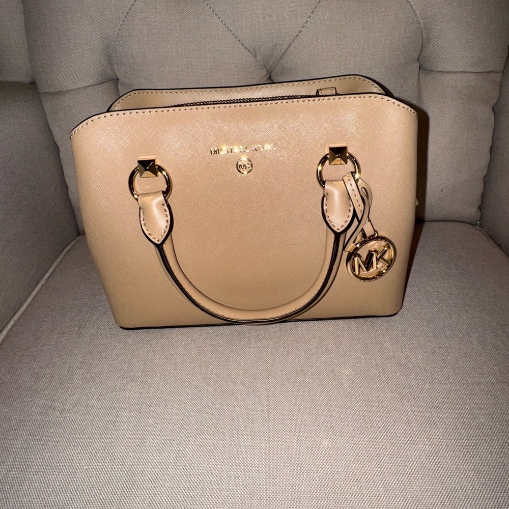 Michael Kors Beige Leather Satchel